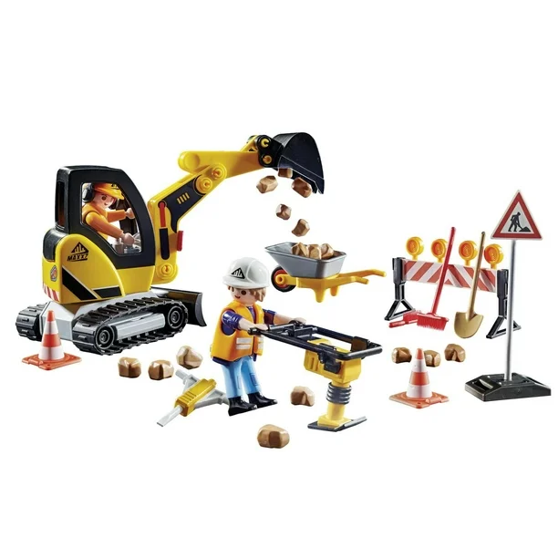 Playmobil 71045 Road Construction Zone City Action Promo Pack