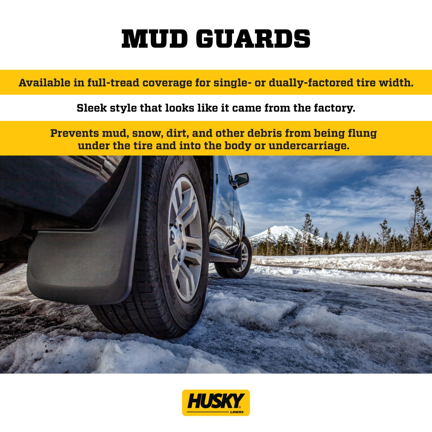 HUSKY 58476 Mud Guards Front Rear Flaps for 17-25 FORD F250 F350 w/FENDER FLARES