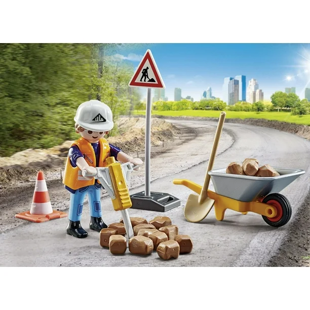 Playmobil 71045 Road Construction Zone City Action Promo Pack
