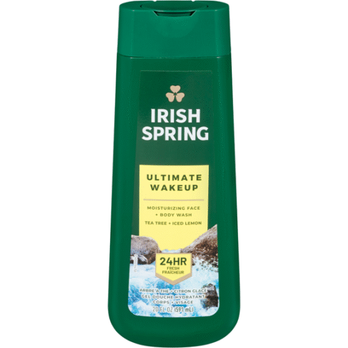 Irish Spring Shower Gel Ultimate Wakeup Tea Tree + Iced Lemon Face + Body Wash 591ml/20oz