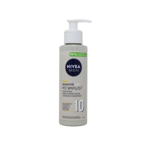 NIVEA MEN Sensitive Pro Menmalist Liquid Shave,Shaving Foam with 10 Essential Ingredients for a Groomed Look & Comfortable Skin, Non-Irritating Shaving Gel, 200ml/6.76oz