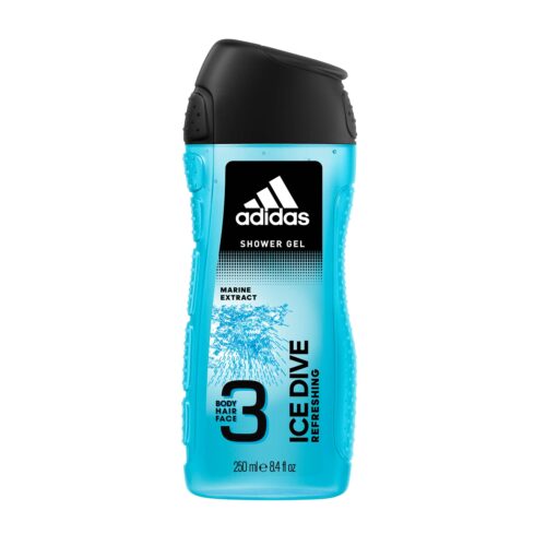 Adidas 3In1 Body wash Ice Dive Refreshing Marine Extract Shower Gel 250ml/8.45oz