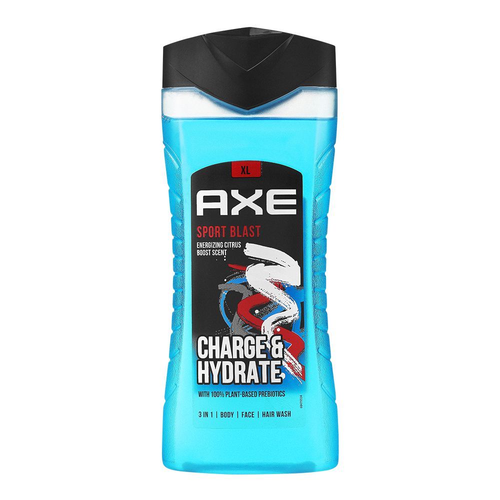 Axe Sport Blast 3In1 Shower Gel with Evergizing Citrus Boost Scent for Hair, Face and Body wash