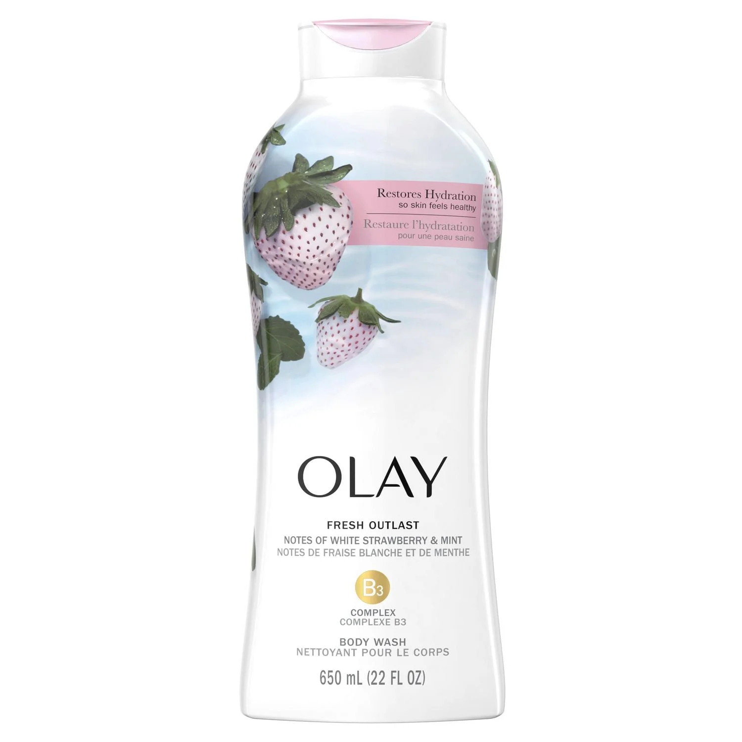 Olay Body Wash fresh outlast White Strawberry & Mint 650ml/22oz