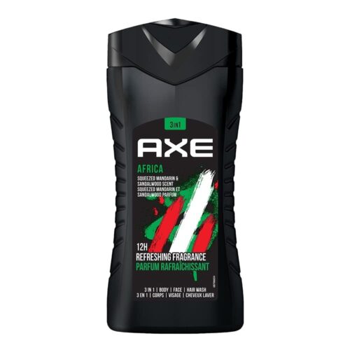 Axe Africa 3In1 Shower Gel with Squeezed Mandarin & Sandalwood Scent for Hair, Face and Body wash