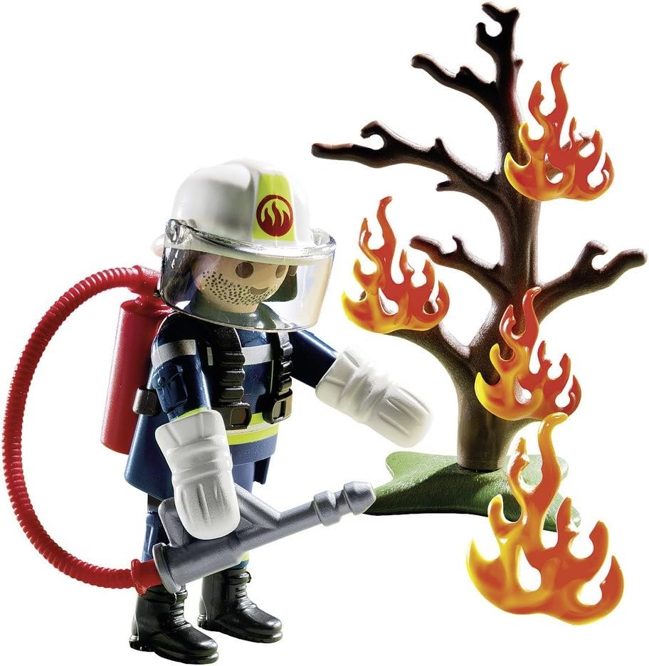 Playmobil 9093 Firefighter with Burning Tree Building Set
