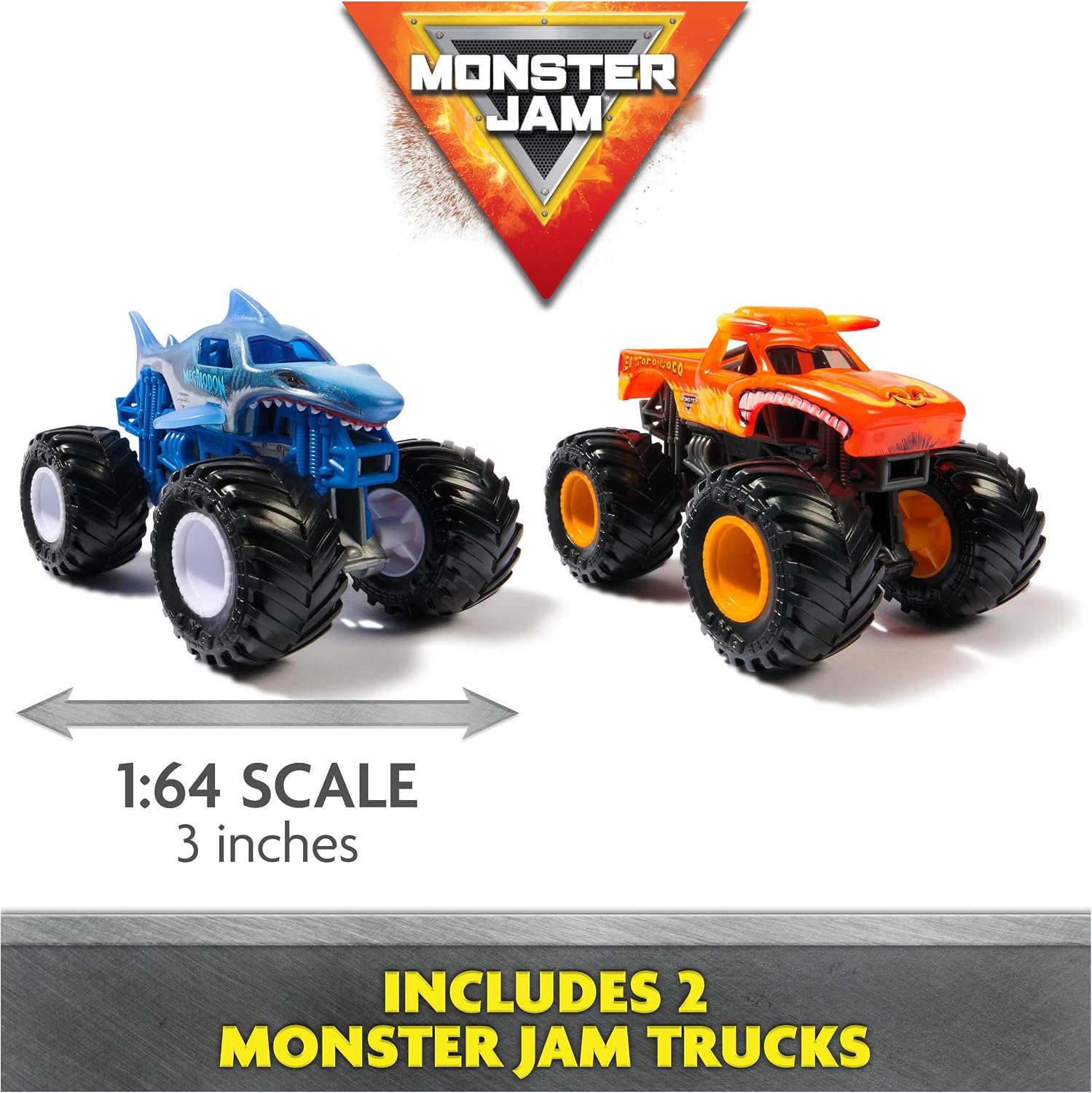 81IVmFQUc4L._AC_SL1500_ Monster Jam, Supercharge Speedway Playset, Megalodon and El Toro Loco Die-Cast Monster Trucks, Light Up World Finals Track Kids Toys for Boys Ages 3+