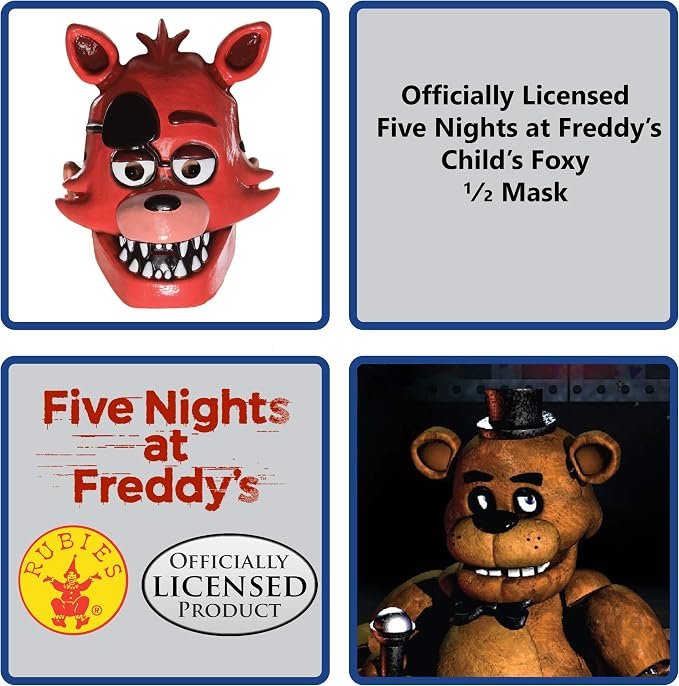 81gVzkuqynL._AC_SX679_ Rubies Five Nights At Freddy's: Foxy Half Mask for Kids, Boys Costume Mask